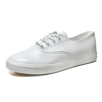 Women Leather Flat Heel Shoes