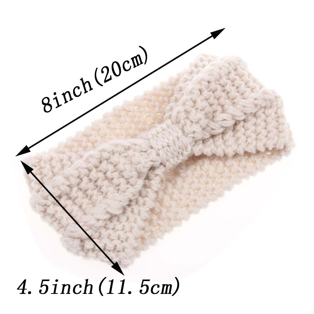 Winter Warmer Ear Knitted Headband Turban For Lady Women Crochet Bow Wide Stretch Hairband Headwrap Hair Accessories