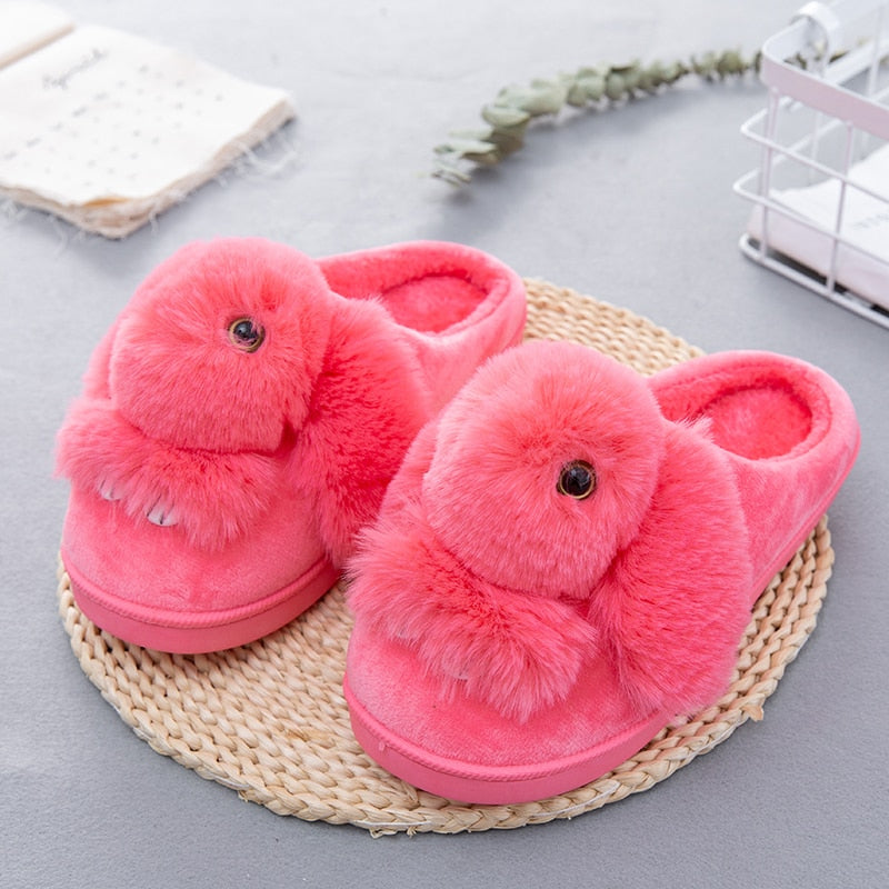 Rabbit Animal Prints Flat Indoor Slippers