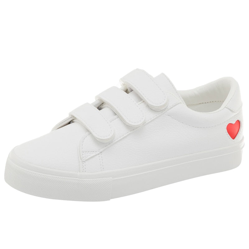 PU Leather Heart Women Casual Shoes
