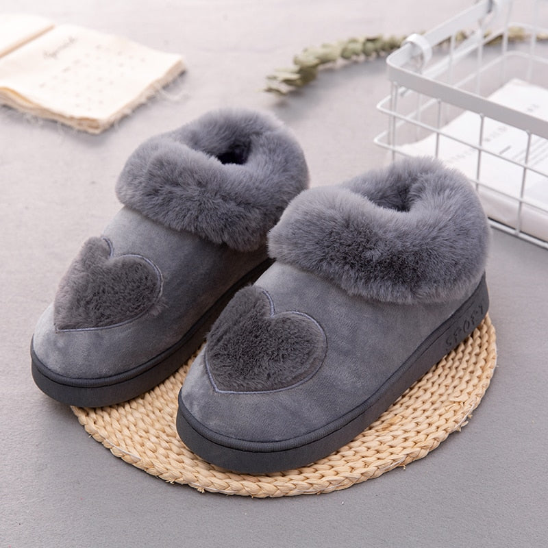  Heart-Shaped Cotton Women Slippers