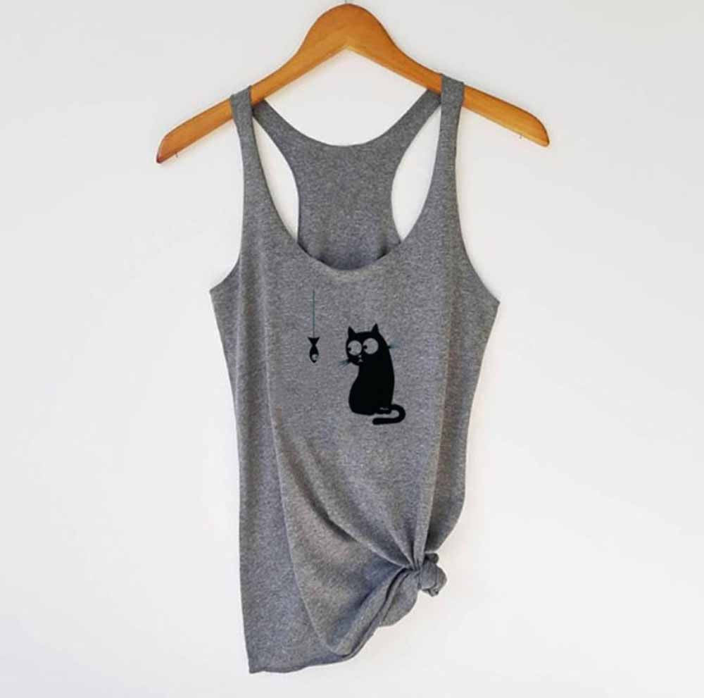 Women's Cat Print Casual Tank Top