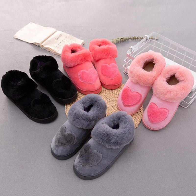  Heart-Shaped Cotton Women Slippers