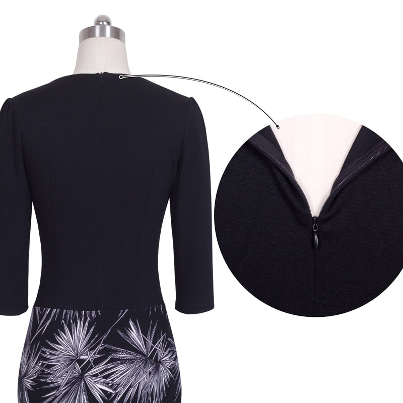 Vintage Jacket Elegant Patterns One-Piece Bodycon Dress