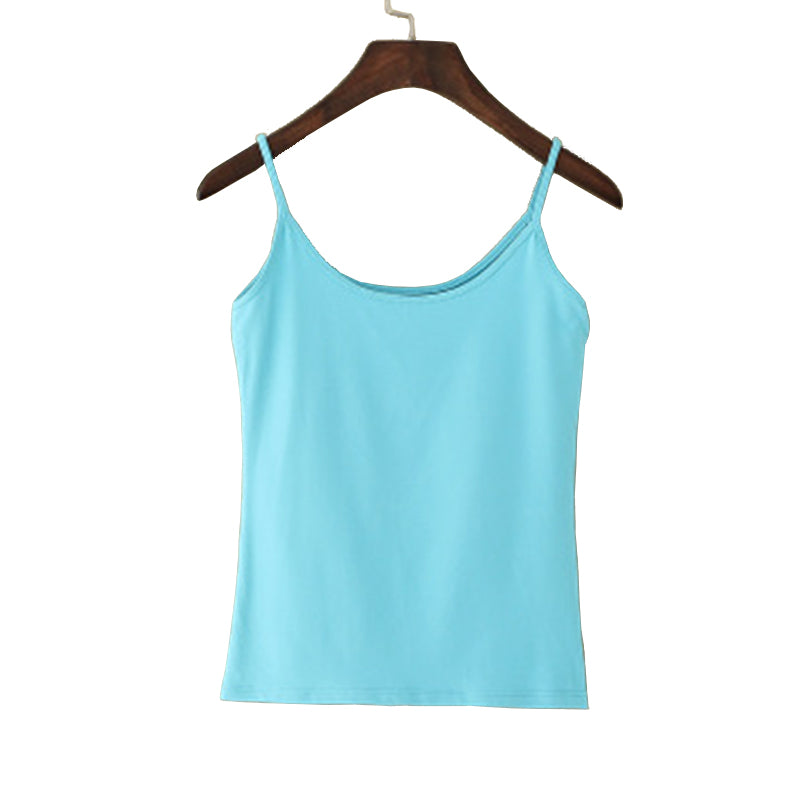 Tank top Women Summer Casual Camisoles Women's Tops T-shirt Spaghetti Strap Cropped Vest Female Camis Fashion Synthetic cotton