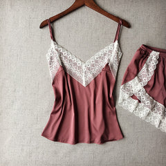 Women's Sleepwear Sexy Satin Dress Set
