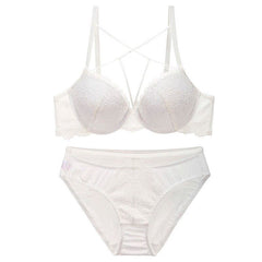 Cotton Thick V-Neck Lingerie Push Up Underwear Bra Set