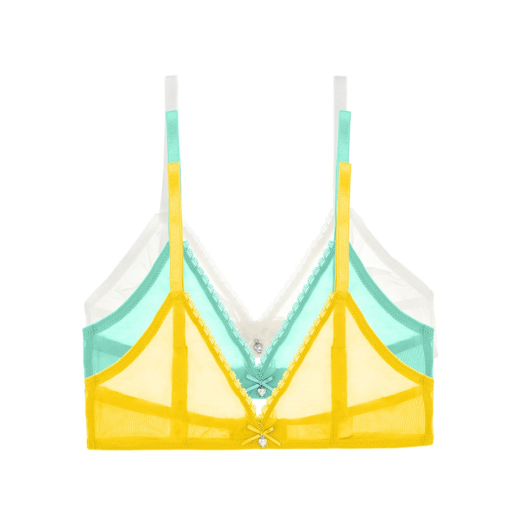 Ultra-Thin Mesh Lingerie Breathable Bra 3-Piece Combination