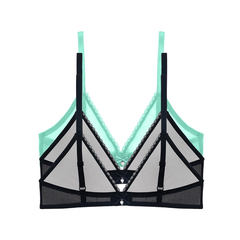Ultra-Thin Mesh Lingerie Breathable Bra 3-Piece Combination