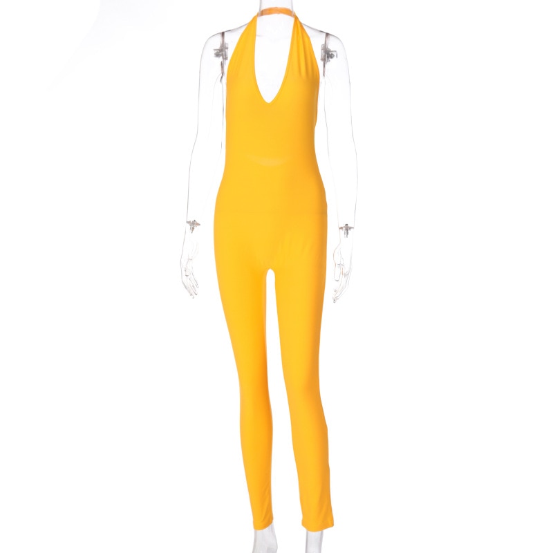 Women Long Jumpsuits Skinny Backless Sleeveless