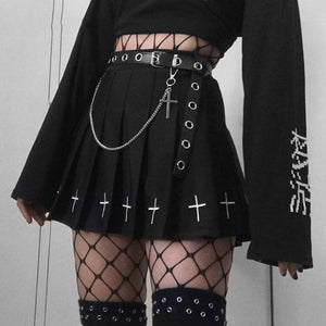 Vintage Gothic Punk Pleated Hip Hop Grunge Skirt