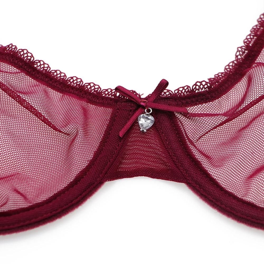 Ultra-Thin Yarn Lingerie Set Bra Garters Thongs Stockings