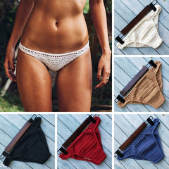 Lining Bikini Bottoms Crochet Thong Handmade Knitting Swimwear Shorts