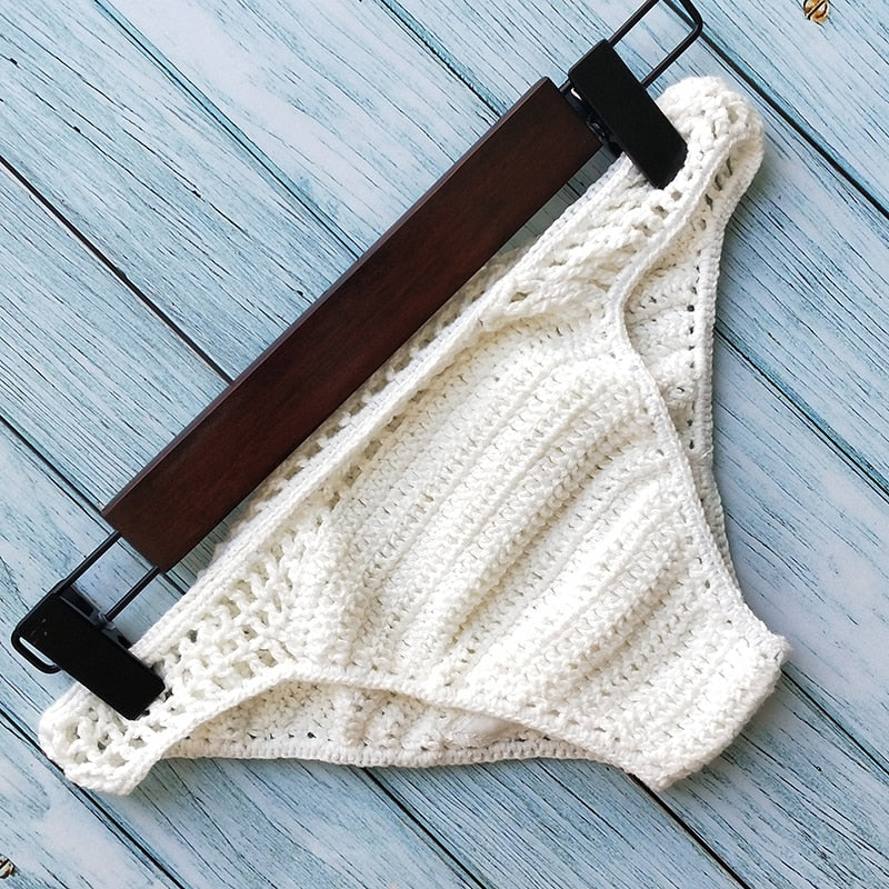 Lining Bikini Bottoms Crochet Thong Handmade Knitting Swimwear Shorts