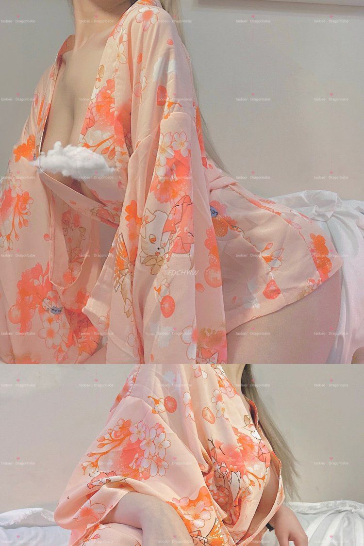 Kimono Bathrobe Robe Pajamas Belt Japanese Dress Sexy Lingerie