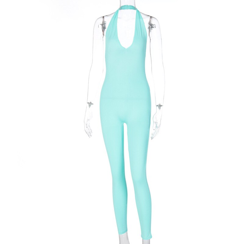 Women Long Jumpsuits Skinny Backless Sleeveless