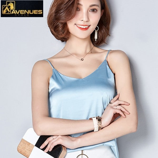 Sexy Silk Women Blouse Shirt