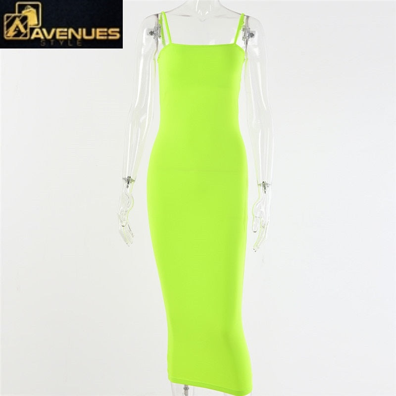 Spaghetti Strap Backless Long Dress