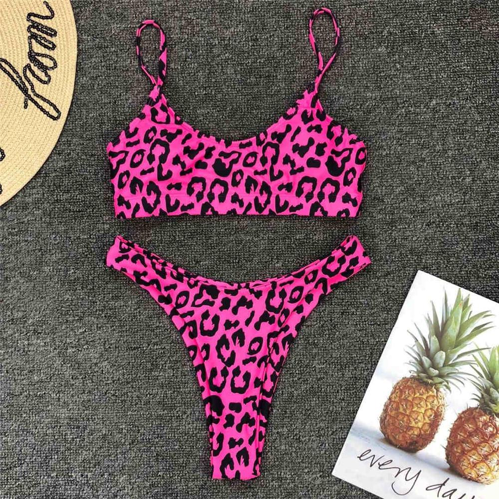 Women's Sexy Leopard Swimwear Two-Pieces Bikini Set