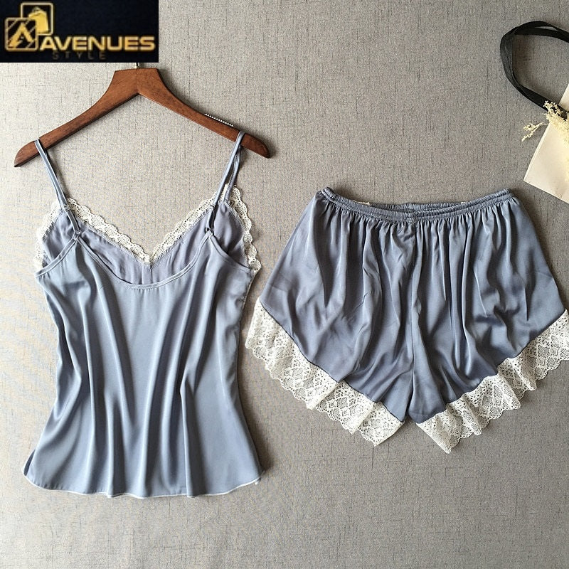 Women's Sleepwear Sexy Satin Dress Set