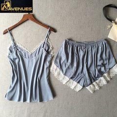 Women's Sleepwear Sexy Satin Dress Set
