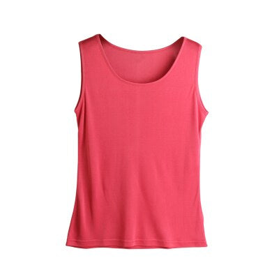 Real Silk Solid Basic Vest O-Neck Tank Top