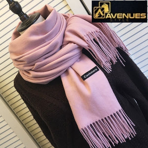solid color Unisex tassel long scarf