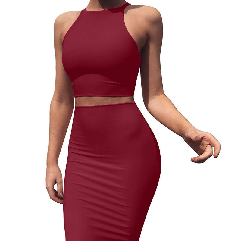 Sexy O Neck Sleeveless Body con Dress