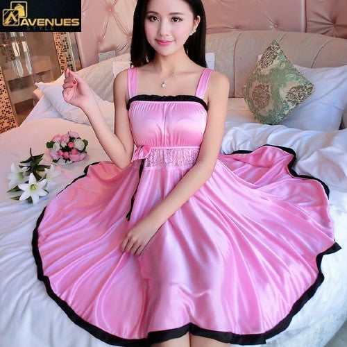 Ladies Sexy Silk Satin Night Dress