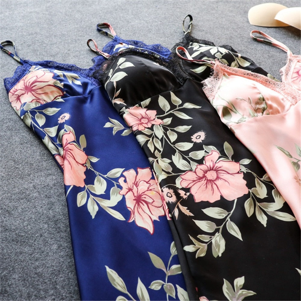 Women's Silk Floral Sexy Lace Sleepwear