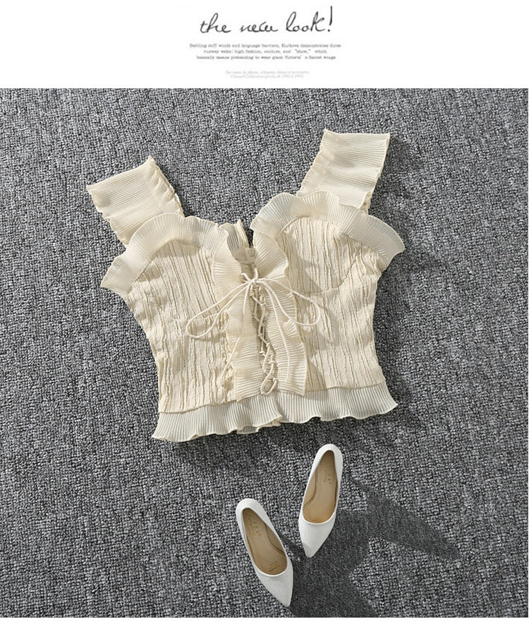 Women's Sleeveless Autumn Bustier Crop Tops