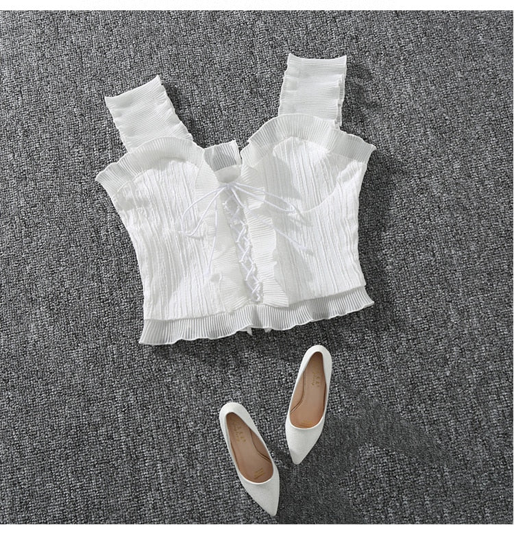 Women's Sleeveless Autumn Bustier Crop Tops