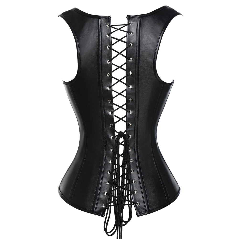 Women Waist Steampunk Steel Boned Back Bustier Corset