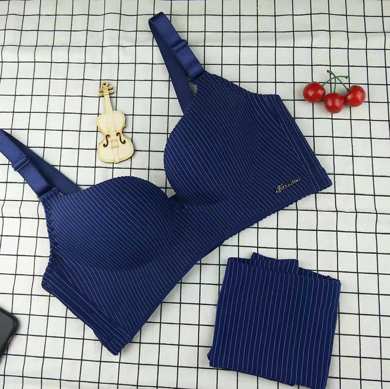 Women Striped Seamless Underwear Set