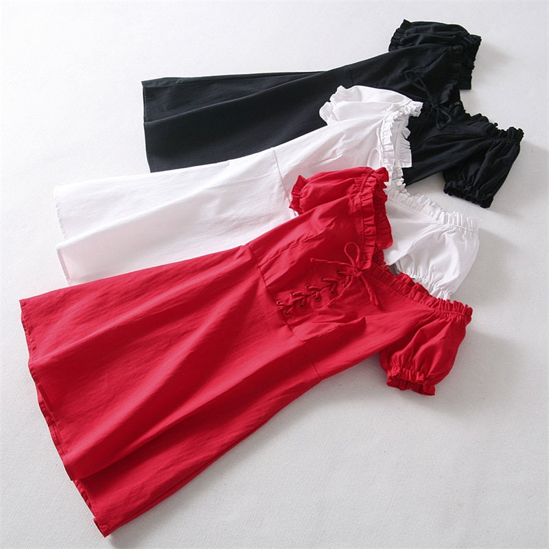 Women Vintage Lace Mini Dress