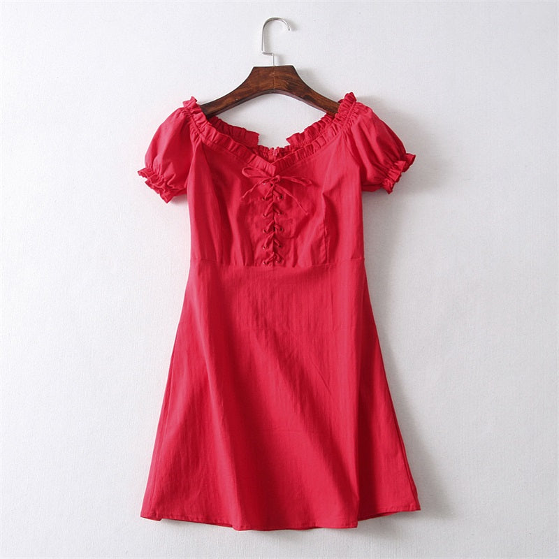Women Vintage Lace Mini Dress