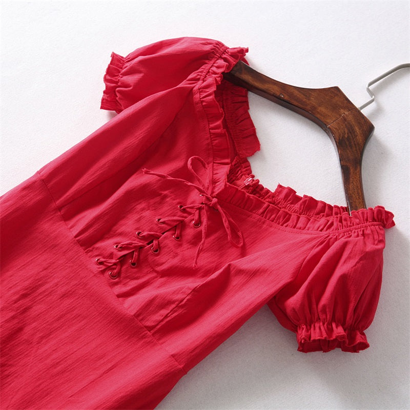 Women Vintage Lace Mini Dress