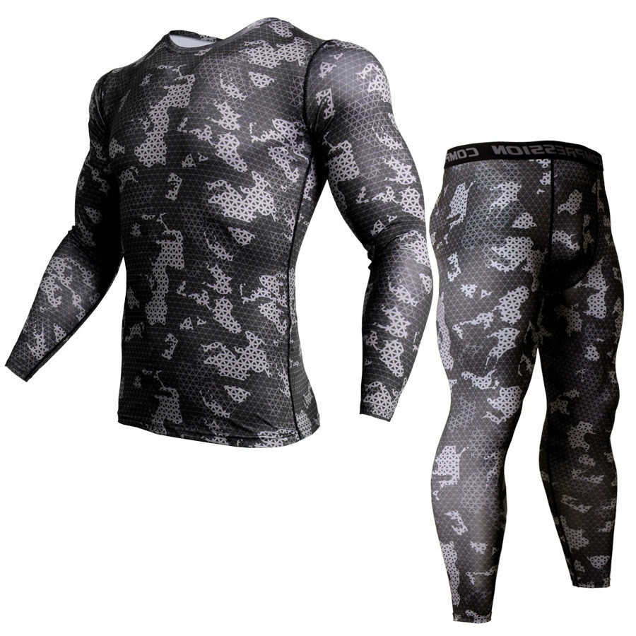 Men Long Sleeve Fitness Cloth Set