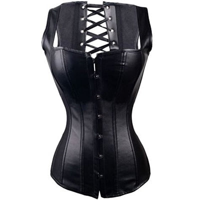 Women Waist Steampunk Steel Boned Back Bustier Corset