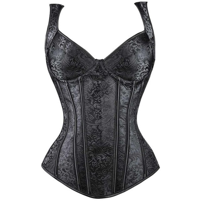 Women Waist Steampunk Steel Boned Back Bustier Corset
