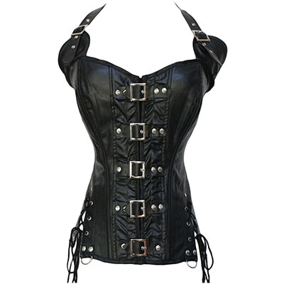 Women Waist Steampunk Steel Boned Back Bustier Corset