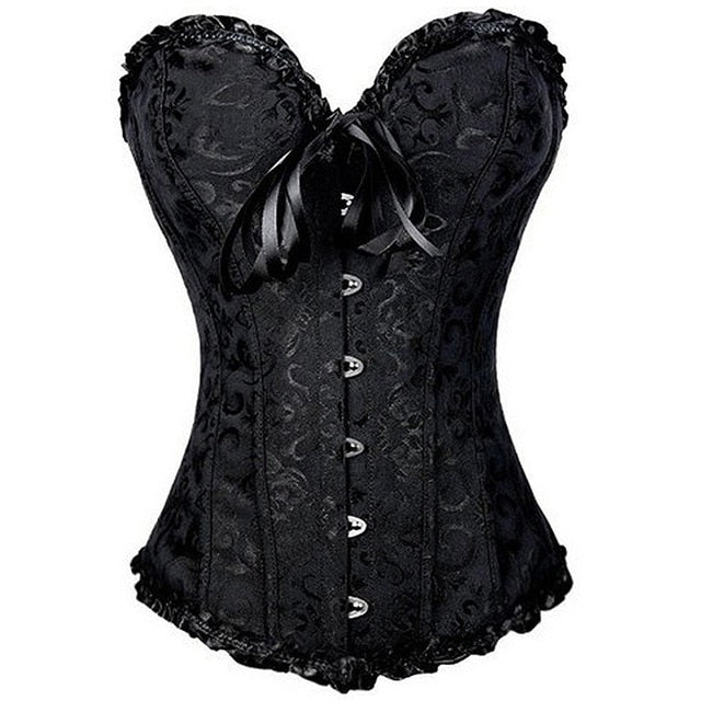 Women Waist Steampunk Steel Boned Back Bustier Corset