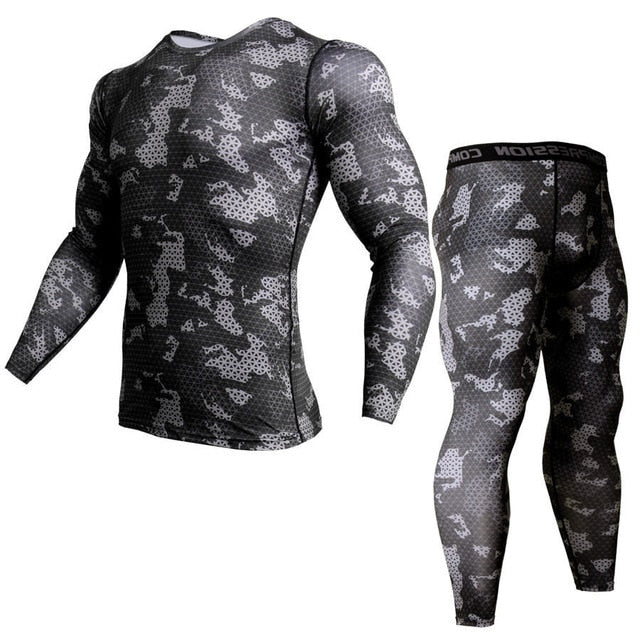 Men Long Sleeve Fitness Cloth Set