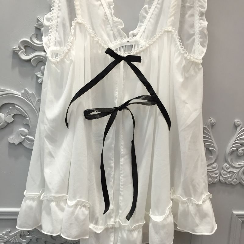 Net Yarn Sexy Nightgown Pantie Set