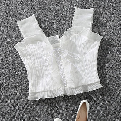 Women's Sleeveless Autumn Bustier Crop Tops