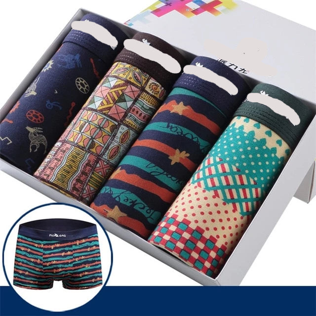 4 pieces/lot Men Boxer soft underwear Short Pants