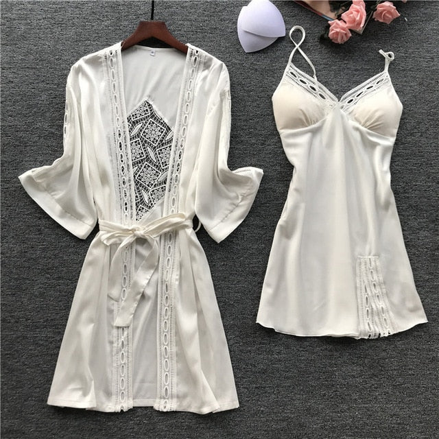 Sexy Lace Long Sleeve Ladies Nightwear