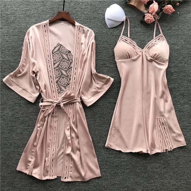 Sexy Lace Long Sleeve Ladies Nightwear