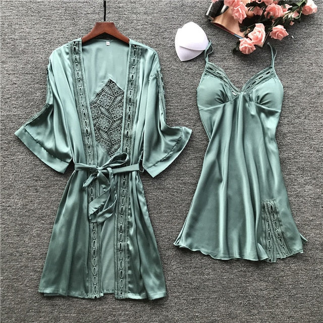 Sexy Lace Long Sleeve Ladies Nightwear