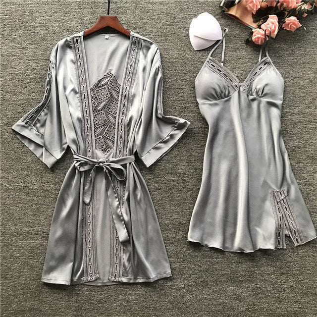 Sexy Lace Long Sleeve Ladies Nightwear
